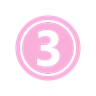 circular pink number 3 icon